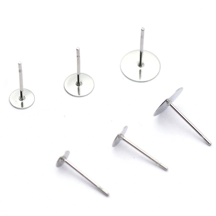 316L Steel Stud Ear Post Flat Pads Earring Posts Ear Studs Accessories Stainless Steel Earrings Pin Stud Findings