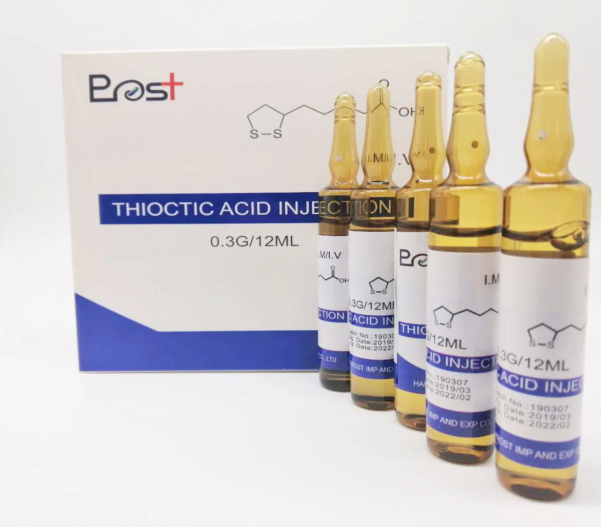 Cheap Price Thioctic Acid, Alpha-Lipoic Acid, Injection 25mg/5ml GMP Factory