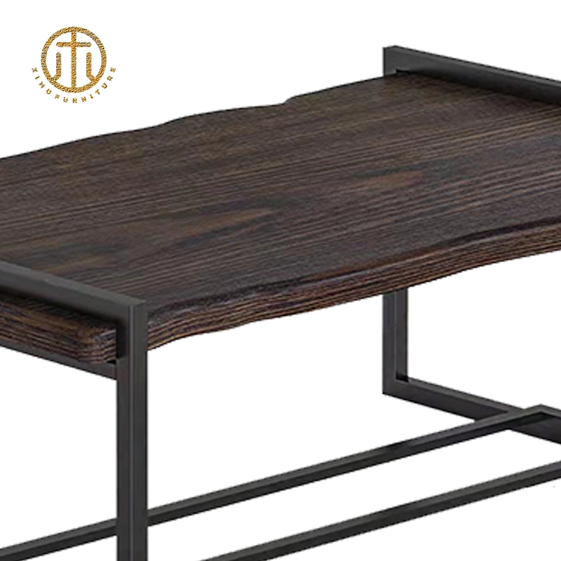 Living Room Hotel Solid Wood and Metal Multifunctional Square Coffee Tables Sets