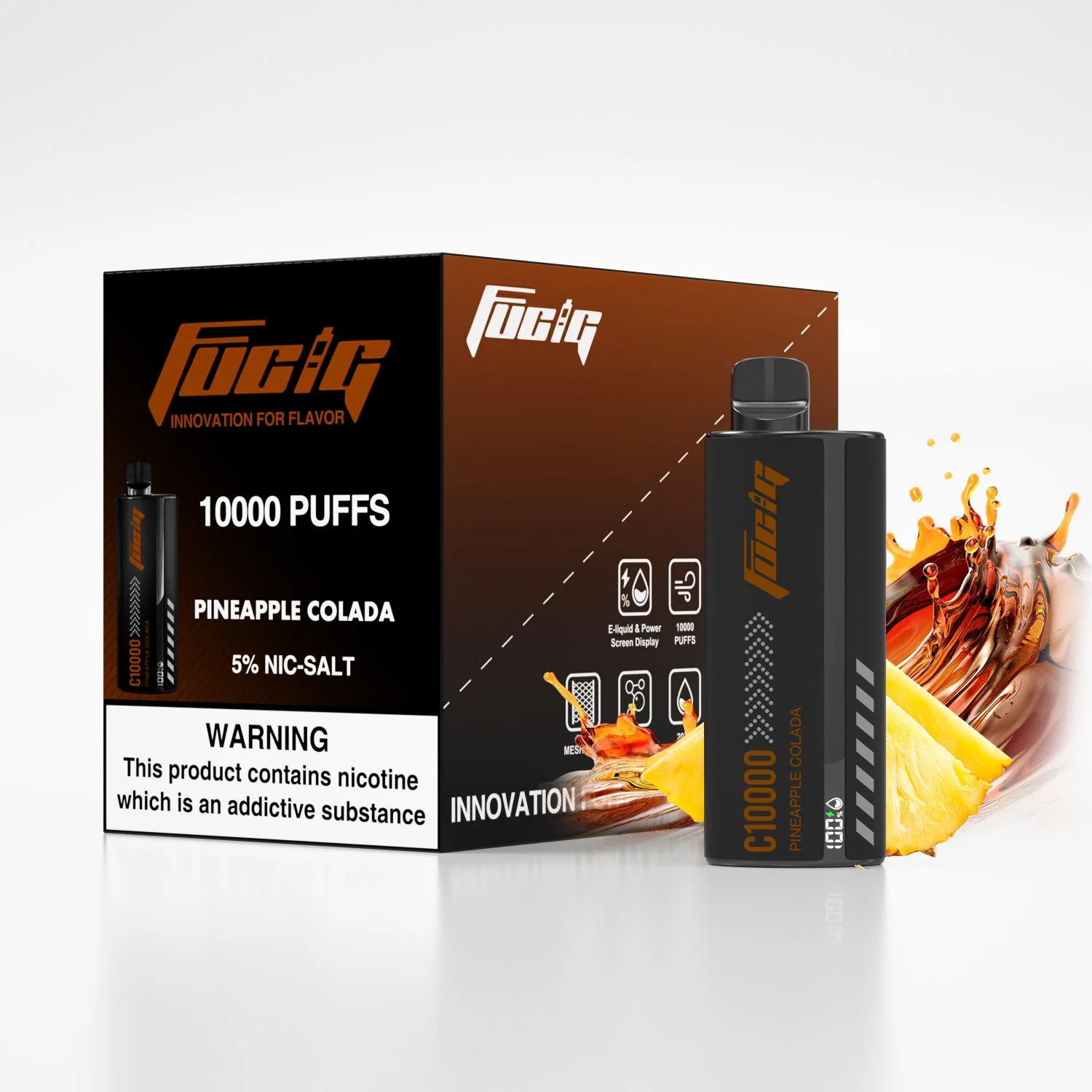 Fucig C10000 Puffs mit E-Liquid &amp; Power Display Puffs Bar Elf-Bars