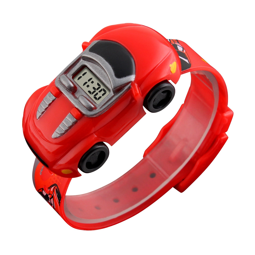 ساعة معصم إلكترونية للأطفال بتصميم سيارة أزياء Skmei 1241 - أحمر