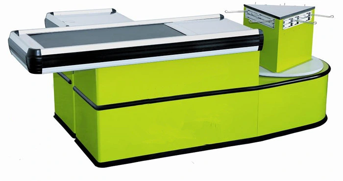 Supermarket Electric Stainless Checkout Counter with Conveyor Belt (HBE-007)