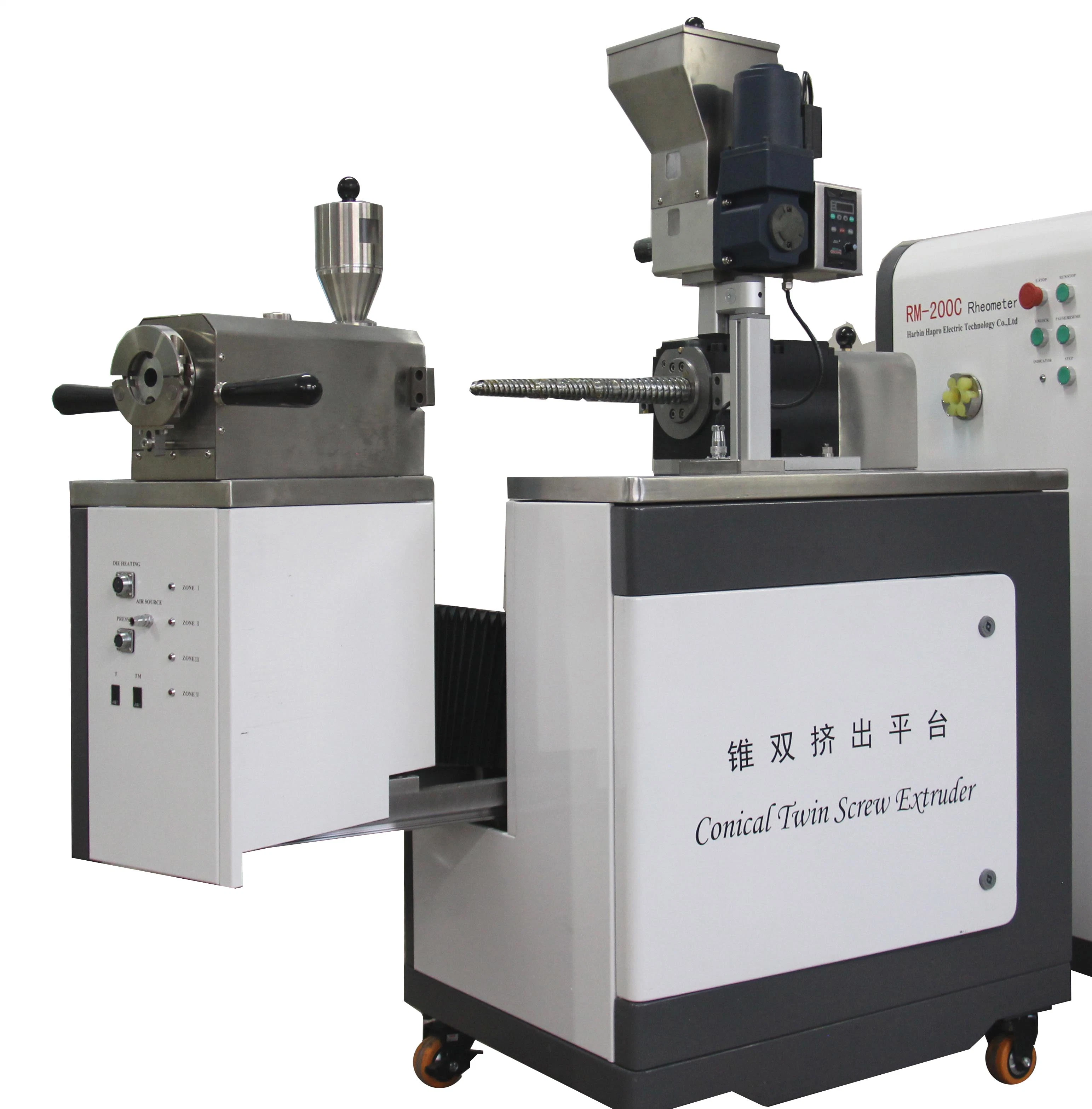 Laboratory Electric Heating PVC/PE Sheet/Pipe Conical Twin Screw Extruder