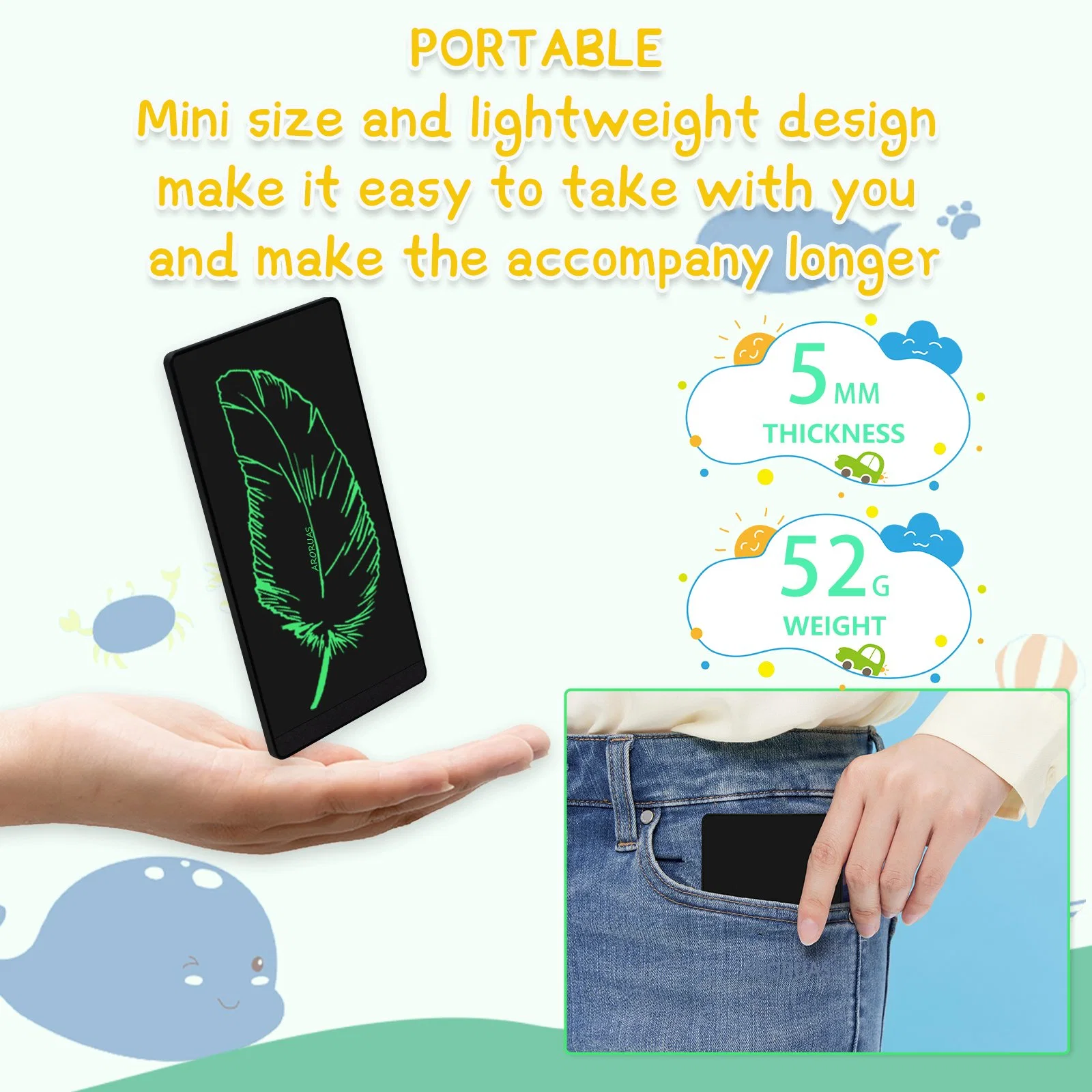 Factory Customized High quality/High cost performance  LCD Writing Board for Drawing Children Education 6.5 Inch Memo Paperless Writing Pads