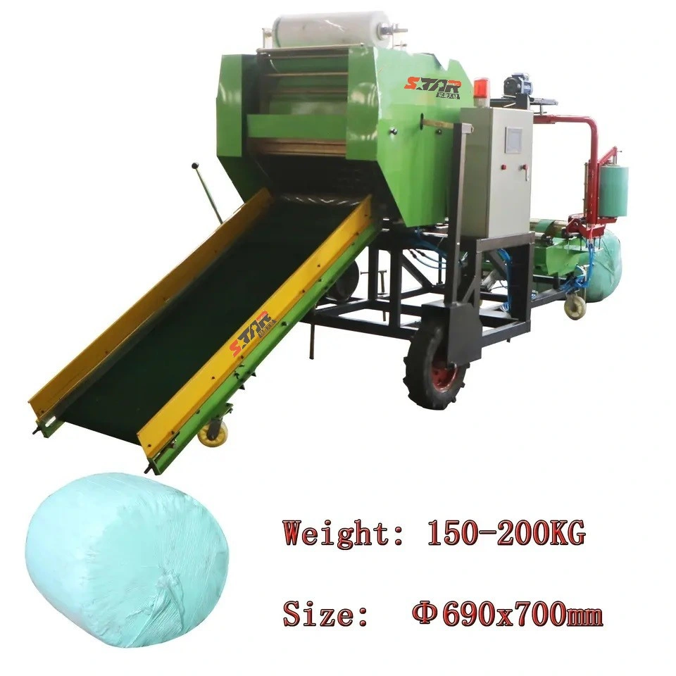 Wholesale Good Reliability Agricultural Tool 200kg Round Pine Straw Baler and Wrapper Combination Machine