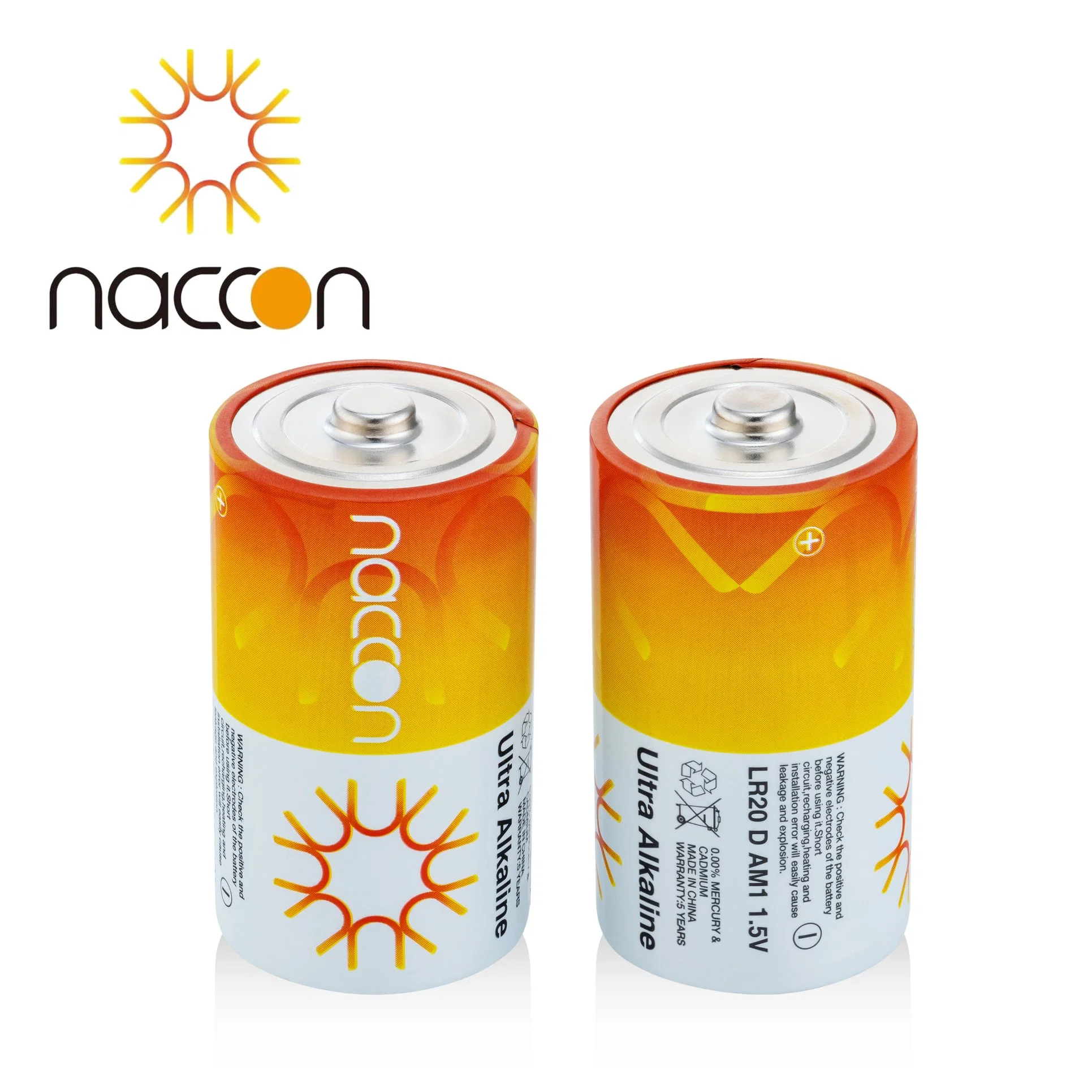 Naccon Factory Dry Battery Alkaline Lr20 D Size Battery Grade AA Quality Battery High-Performance Lr20p High Discharge Time Battery