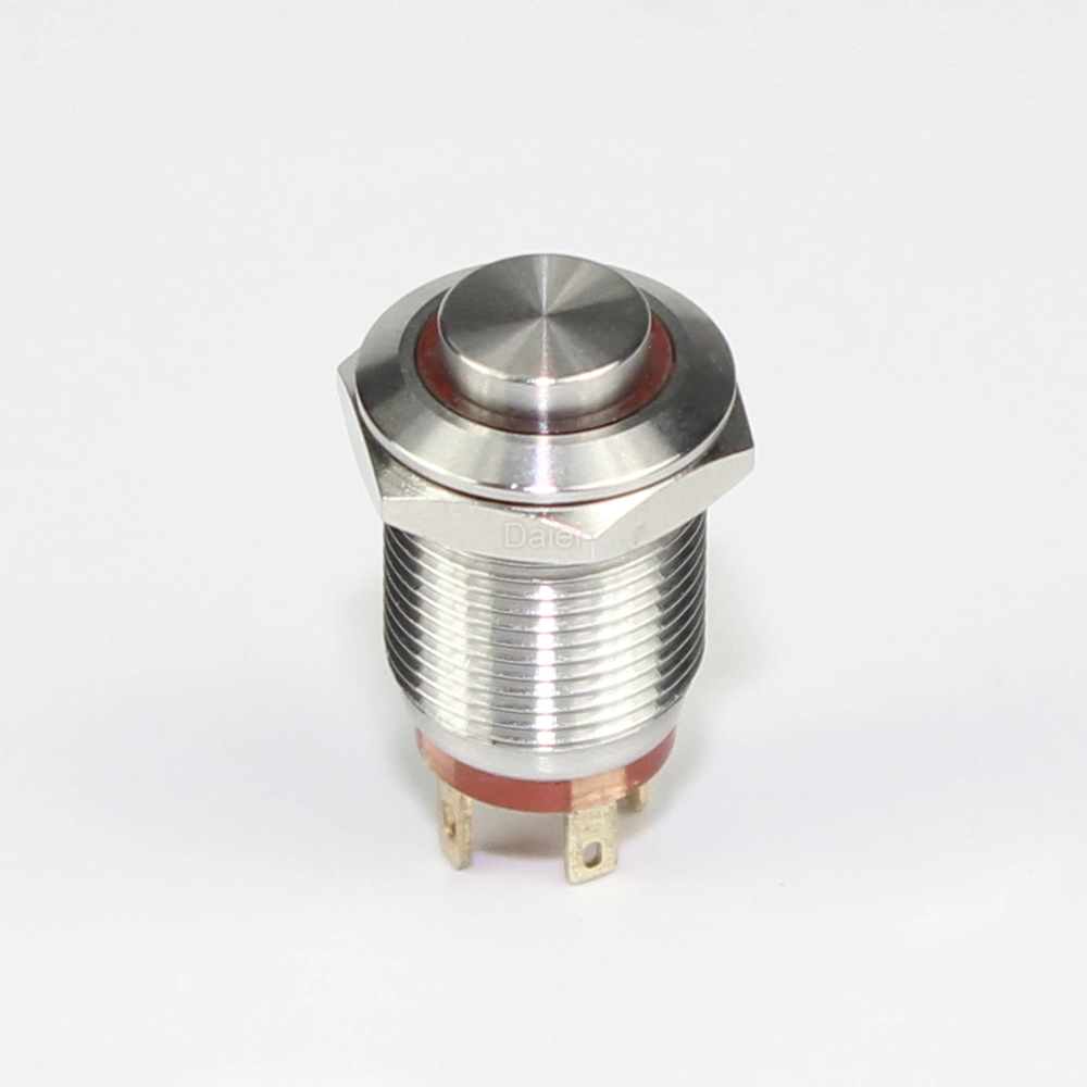 12mm 4pin Momentary LED Stainless Steel Metal Push Button Switch