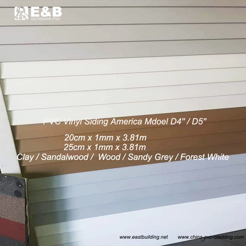 Factory Supply 8 Inch 10 Inch Wide Decorative Plastic PVC Siding Panels for Exterior Walls to Chile