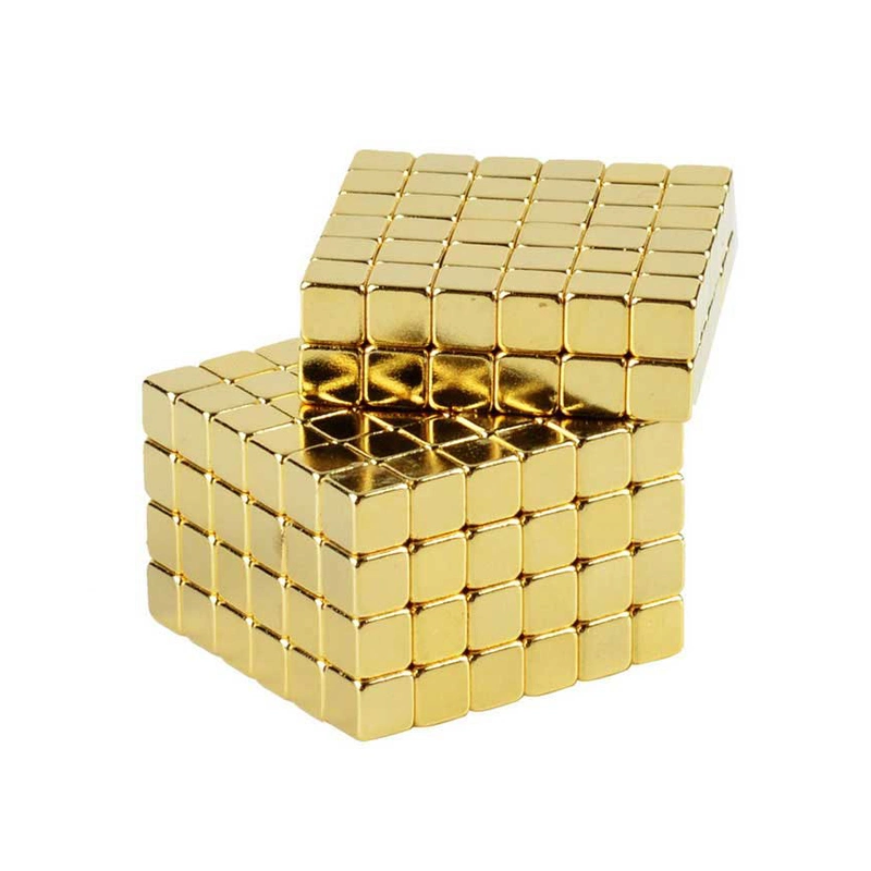 Cubo Cubo de neodimio imán imán chapado en oro para el bricolaje joya