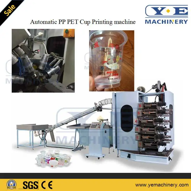 PP automático de la Copa desechables de plástico PET de la máquina de impresión offset.