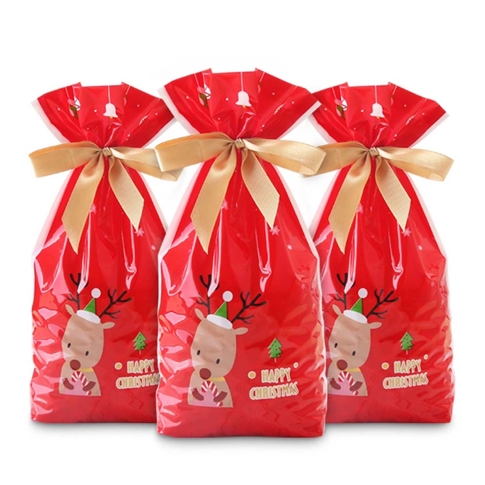 Wholesale Printed Gift Candy Storage Pouch Snack Organizer Plastic Drawstring Bag for Promotion