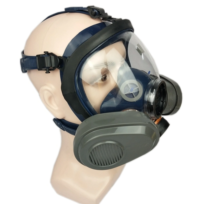 Silikon 5-Punkte Kopfband 3-Punkte Rotary Full Face Air Purifying Atemschutzmaske