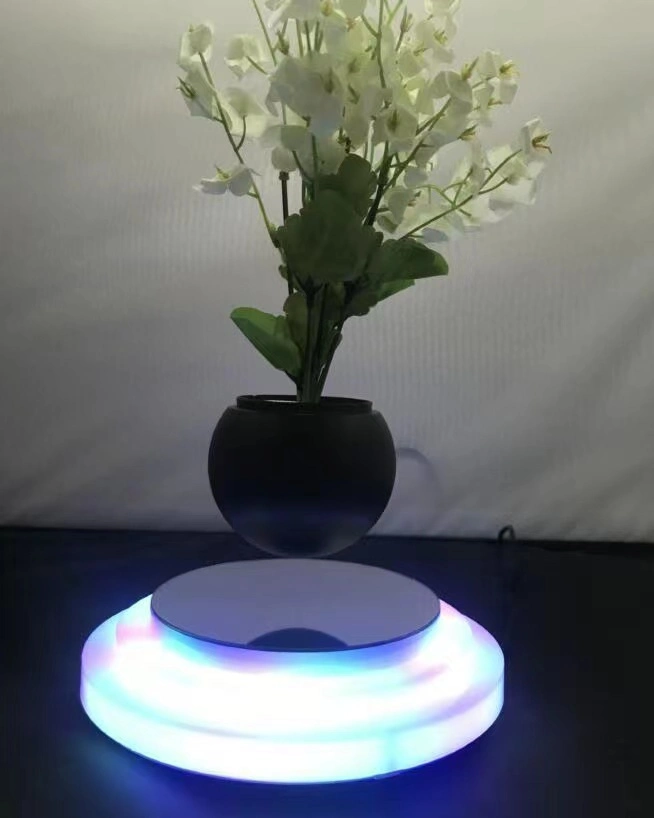 HotSale RGB bunte LED-Licht magnetische Levitation rotierende schwimmende Luft Bonsai Pflanztopf Dekor Weihnachten