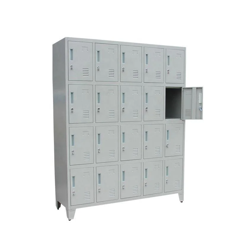 20 Doors Light Gray Steel School Gym Office Wardrobe Locker Cabinet