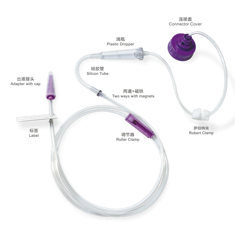 Disposable Medical Enteral Feeding Bag Pump Set Gravity Type