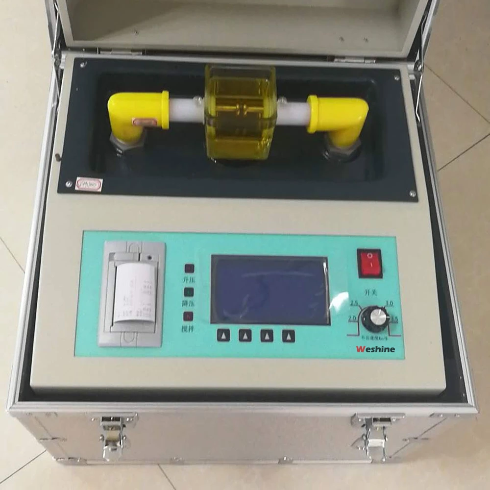 Transformador portátil digital de 80 kV, 100 kV, tensão de separação de óleo, BDV Medidor de resistência dieléctrica do dispositivo de teste para o teste no local