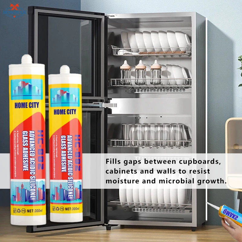 Built-in Wall Furniture Silicone Sealant Acid Open Dry Curing Construction Adhesive Metal Wood Glass Glue