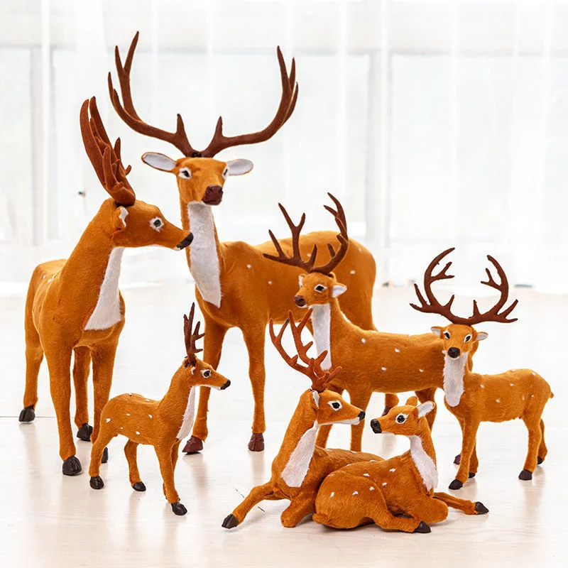 Christmas Fawn Decoration Doll Doll Simulation Sika Deer Christmas Tree Scene Layout Elk Decoration Package