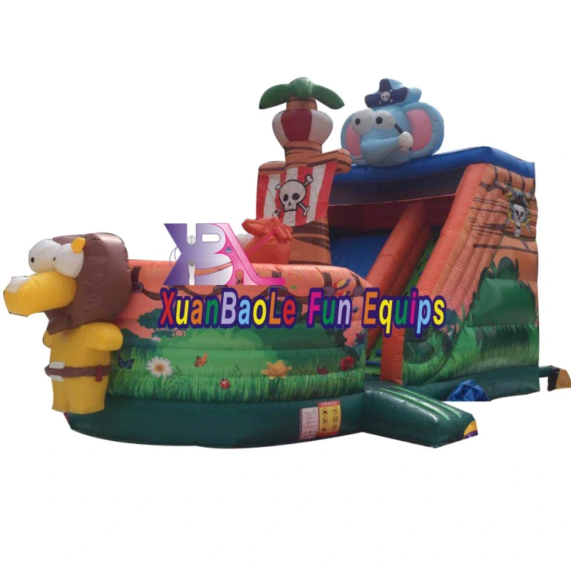 Guangzhou XBL Factory Pirate Slide inflable, túnel de Pirata inflable, Inflatable Viking Pirate Ship Bouncy Slide