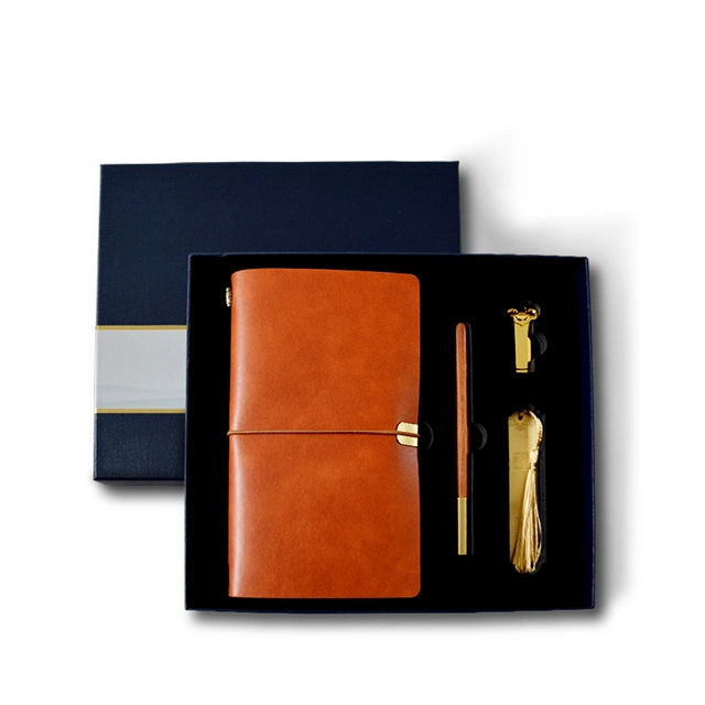 Stationery Gift Set with Soft PU Cover Planner and Pen and Metal Bookmark