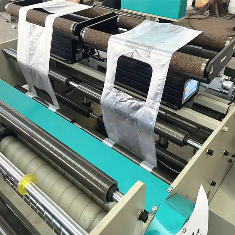 Customized Logo Double Lines Bags-on-Roll Plastic Flat Bag Machine Makers with Core