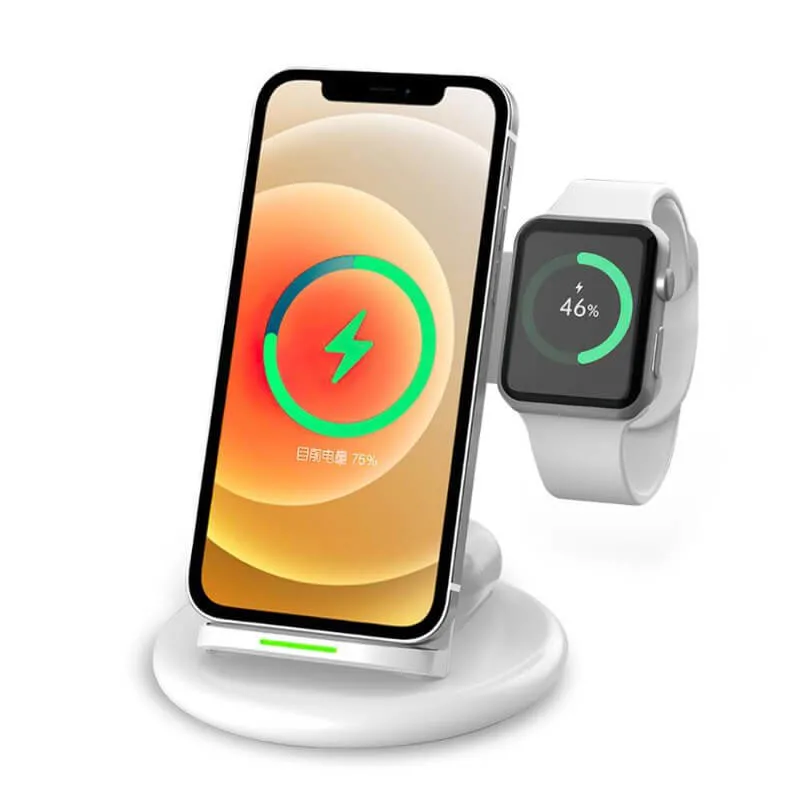 Magnetic Wireless Charger Stand with Safety Protection Compatible with iPhone/Samsung/iWatch/Airpods