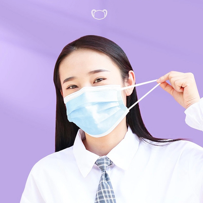 Hot Sales Disposable 3ply Blue Medical Flat Face Mask