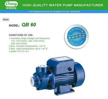 Chimp 0,5HP selbstansaugende Wasserpumpe CE-Zulassung (QB60)