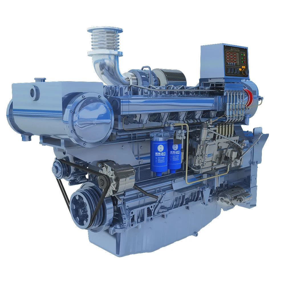 Faible consommation de carburant moteur marin Weichai 350hp wp12 Bateau Moteur diesel