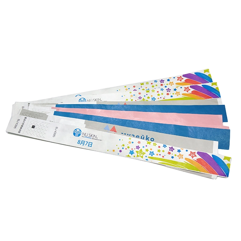 Custom 860-960MHz UHF Disposable Paper Wristband Printable Medical Bracelets for Hospital