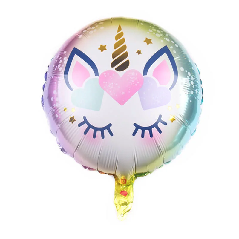 New 18 Inch Round Unicorn Balloon Children's Birthday Baby Shower Party Party Decoration Foil Balloons