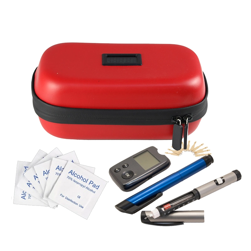 Custom Hard Shell Waterproof Portable EVA Insulin Cooler Case with Aluminum Foil Lining Temperature Display