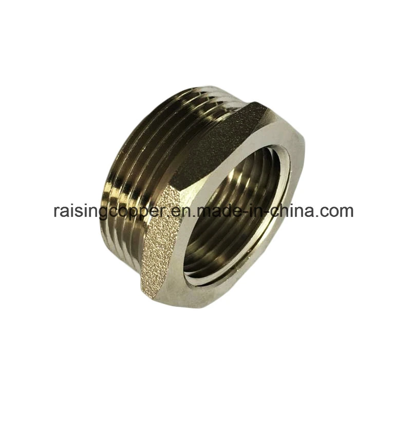 Hexagonal Reduction Brass Fittings Male X Female Nickel Plated