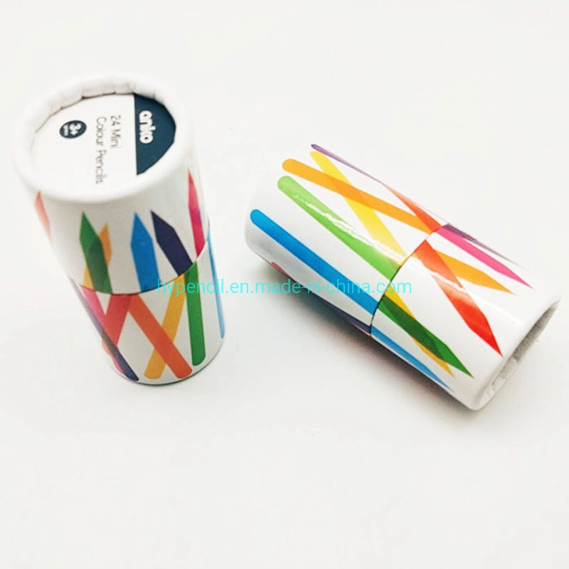 Км3524-Управление школьных принадлежностей подарок для продвижения 24 цветных карандашей в трубке бумаги