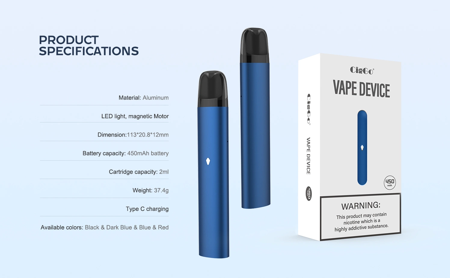 Nachfüllbarer Open Pod Vape Pod Pen Vaporizer E CIGS Elektronische Zigarette mit nachgefüllten Pod Großhandel/Lieferant