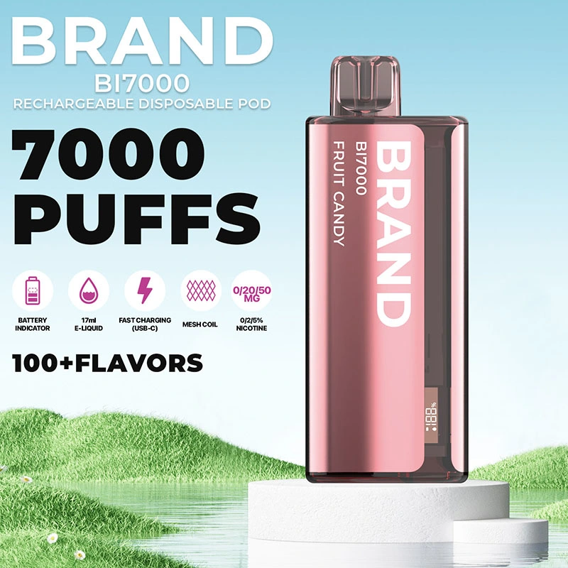 2023 Hidi OEM ODM marca particular Branco rótulo recarregável 24 Pano descartável para o ecrã de tela de tela de núcleo em malha cerâmica Flavours 7000 	Poco Vape Espanha