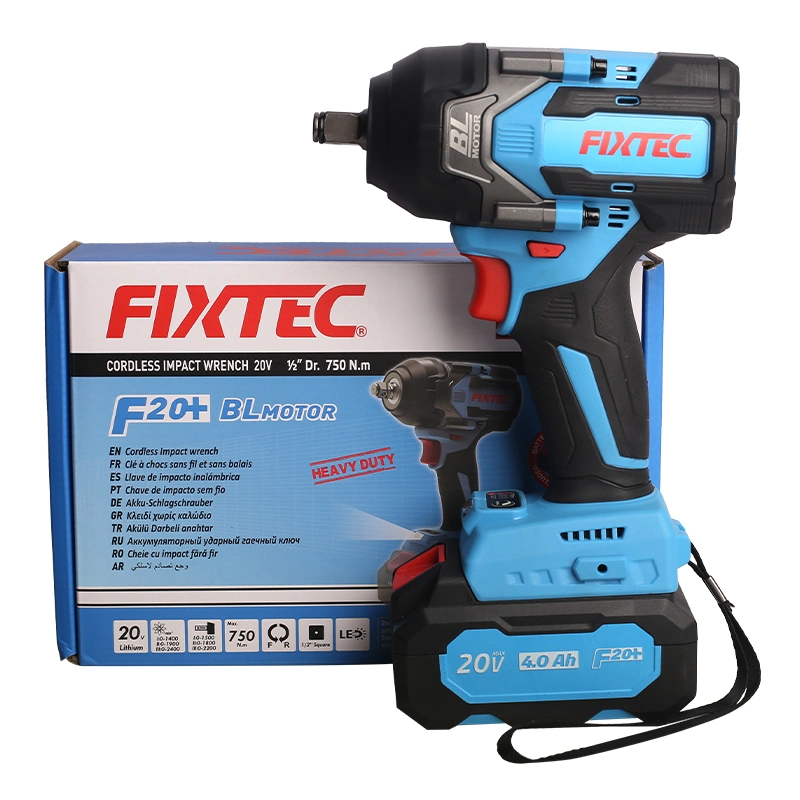 Fixtec Portable Electric Brushless Wrench 1/2" 20V Cordless Brushless Impact Wrench for Car Repairing