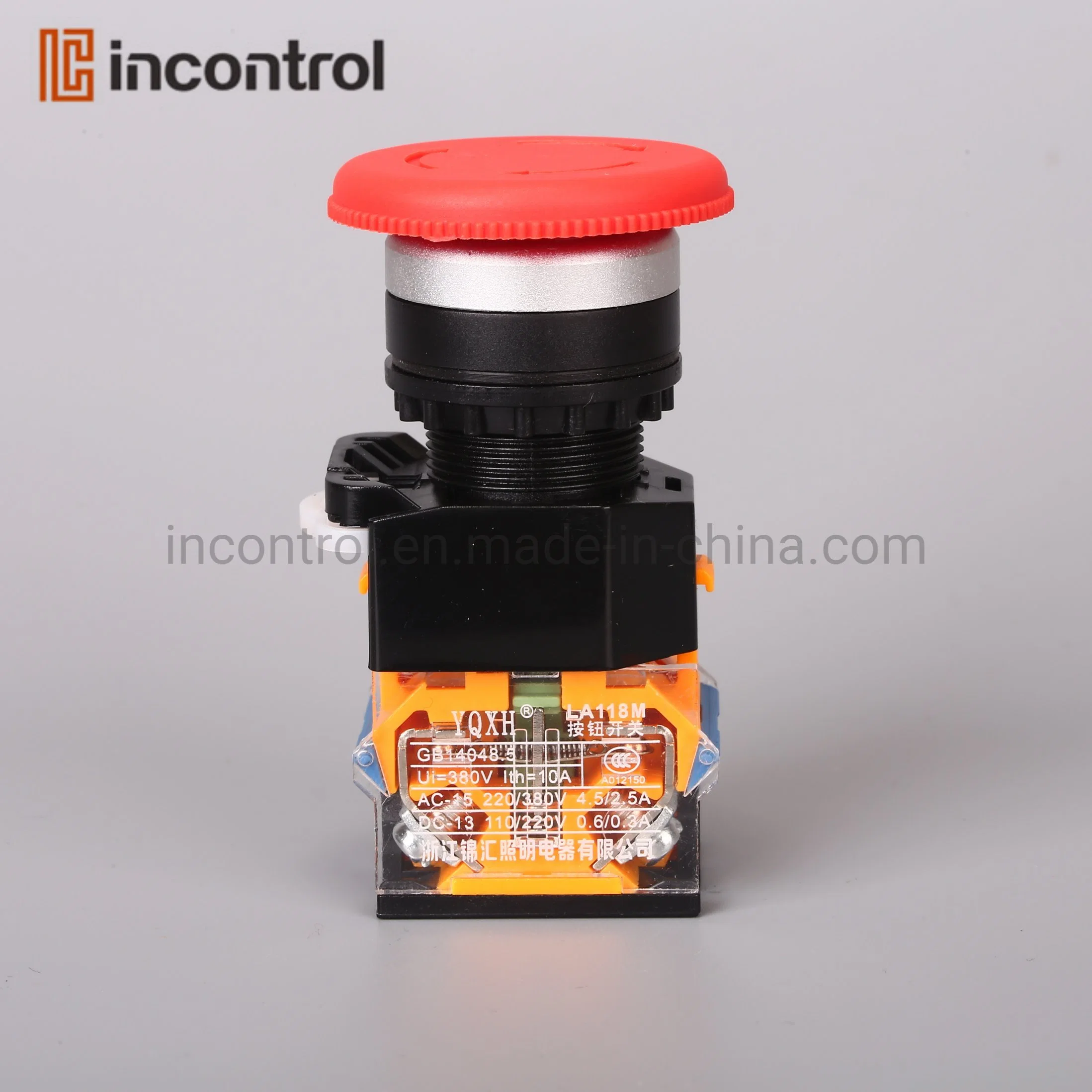 2NO 2NC de montaje en panel eléctrico Interruptor de botón autoblocante