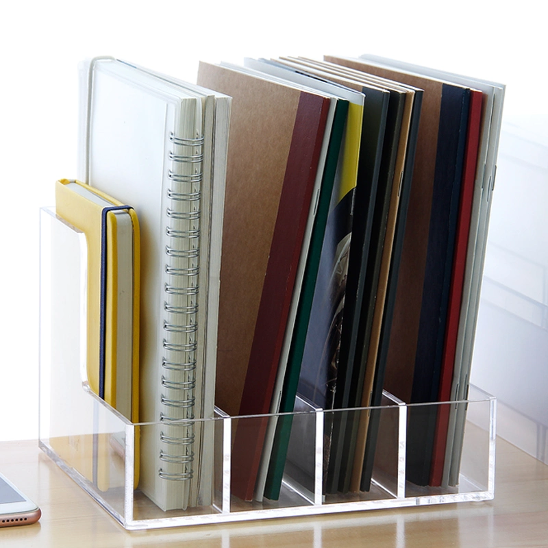 A5 Transparent Acrylic Storage Box as File Notebook Holder