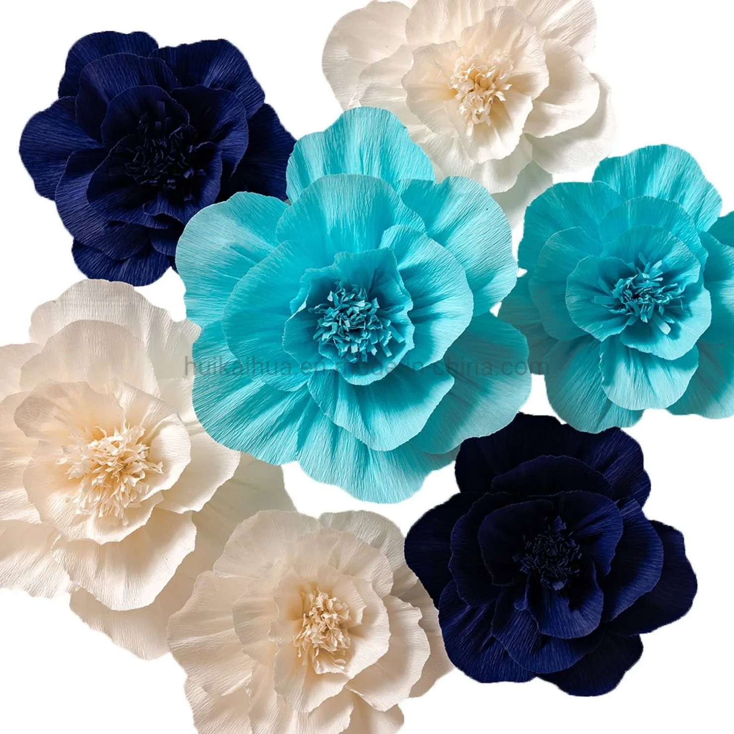 Hkh Mix Color 3D Wall Crepe Paper Flower Decorations