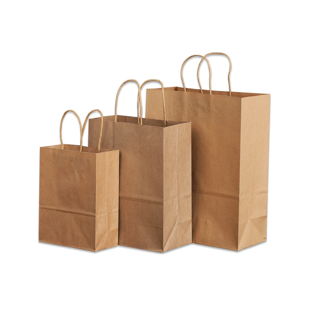 Professional Manufacture High quality/High cost performance  Cheap Natural Printed Paper Bag Kraft Paper Bag with Handle