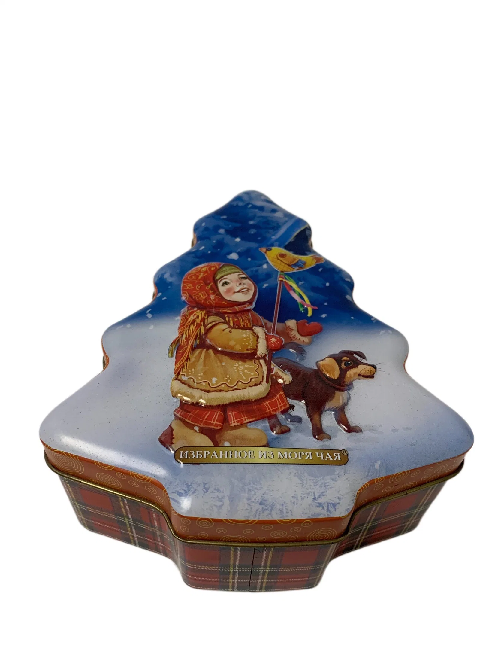 Hot Sale Christmas Tin Tree Festival Gift Tin Can Candy Cookie Chocolate Tin Box Tree Shaped Tin Box