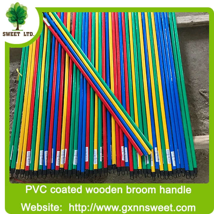 Machine Making Cheap Shrink Film PVC Coated Wooden Broom Handle for Broom