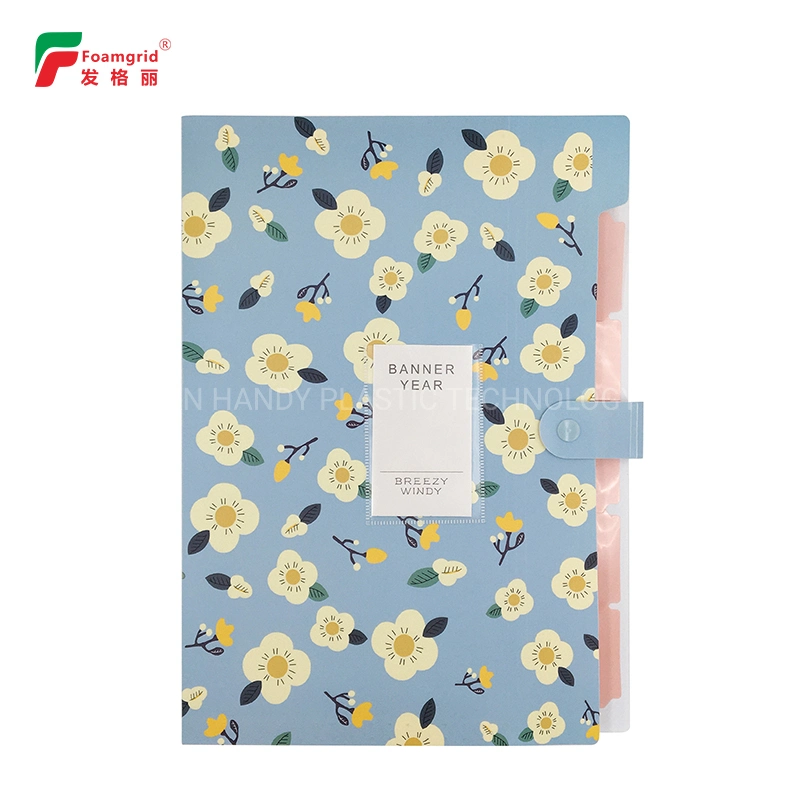 PP A4 6 Dividers Waterproof Colorful Expanding File Folder for School Office