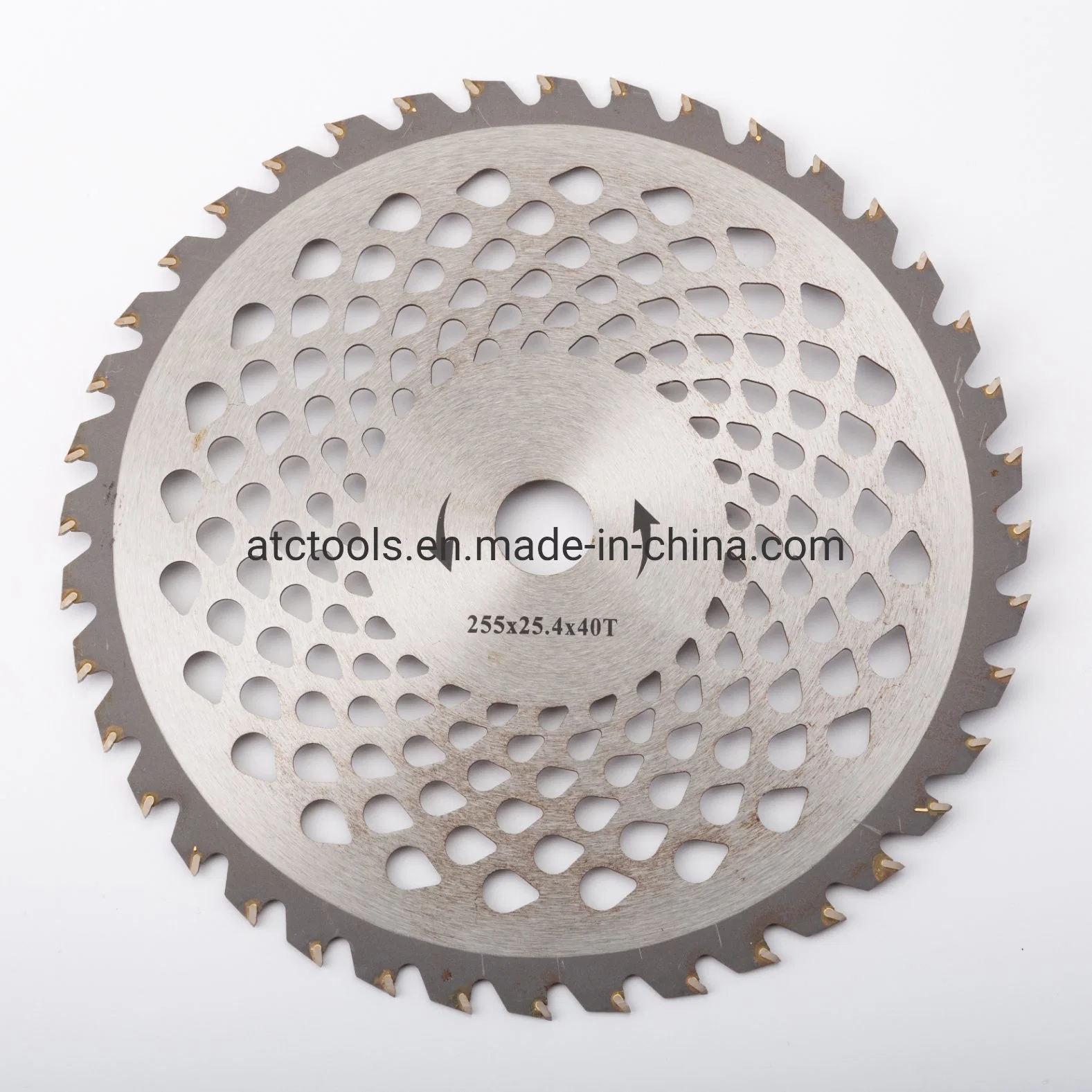 255X1.25X25.4X40t 6X24 Drip Holes Flat Brush Cutter Blade