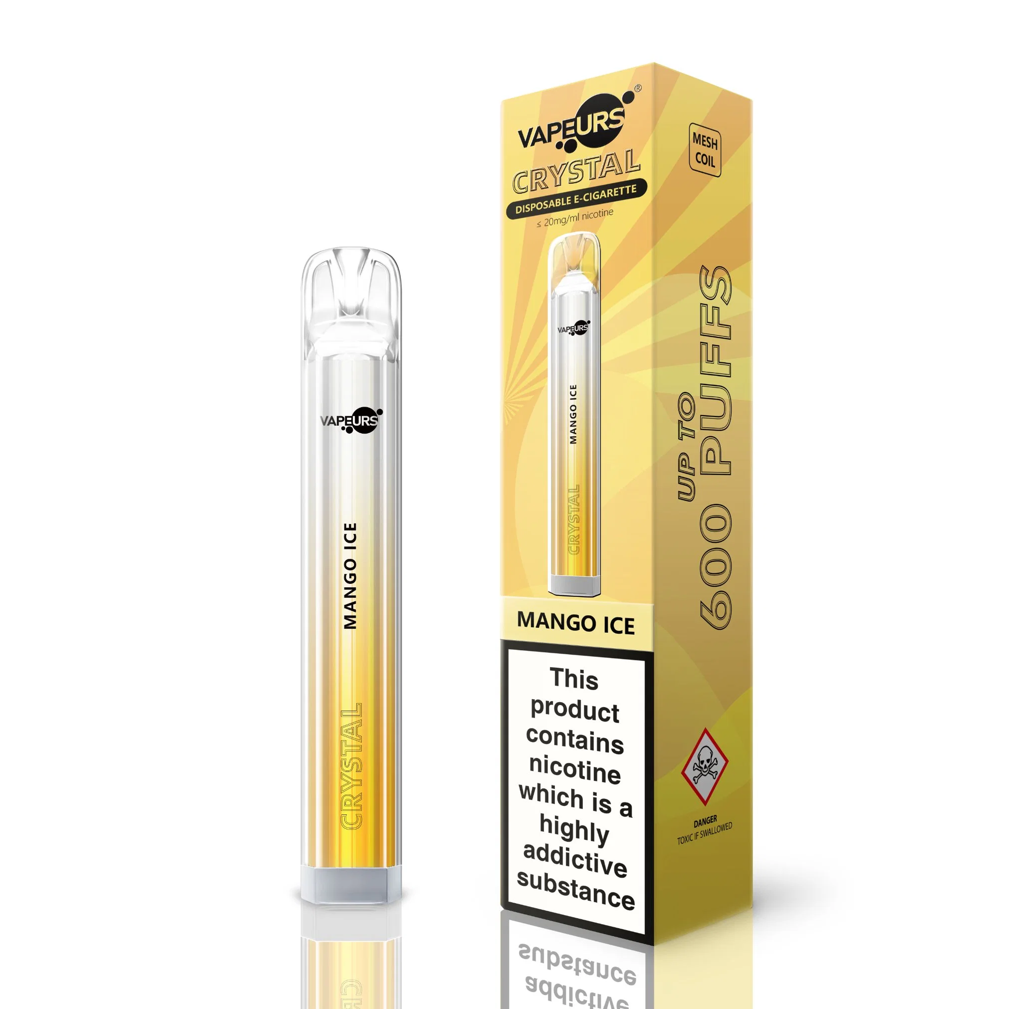 Bestseller Großhandel/Lieferant Markt Crystal Bar 600 Puffs Tpd Einweg Rauchen Pen Style E Zigarette