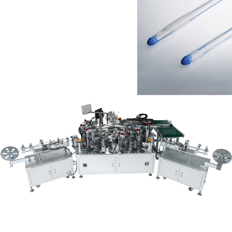 Silicona de 2 vías Foley catéter balón montaje automático en línea de equipos de la máquina