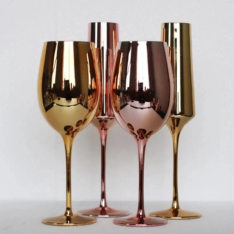 Rosa de Plata Rose Gold Electroplated espejo de cristal copas de vino