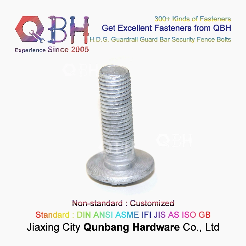 Qbh Customized OEM ODM M5-M30 HDG H. D. G. Hot DIP Galvanizing Highway Highroad Express High Way Road Safety Barriers Bolts