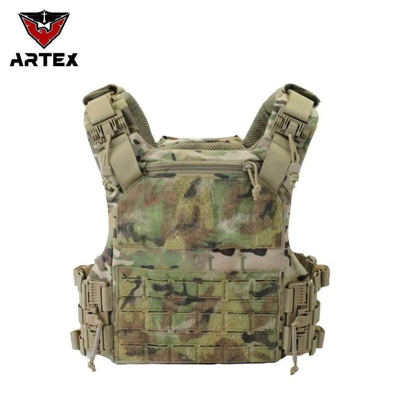 Fournisseur professionnel Laser Cut système Molle Camouflage vert veste tactique de transporteur de la plaque